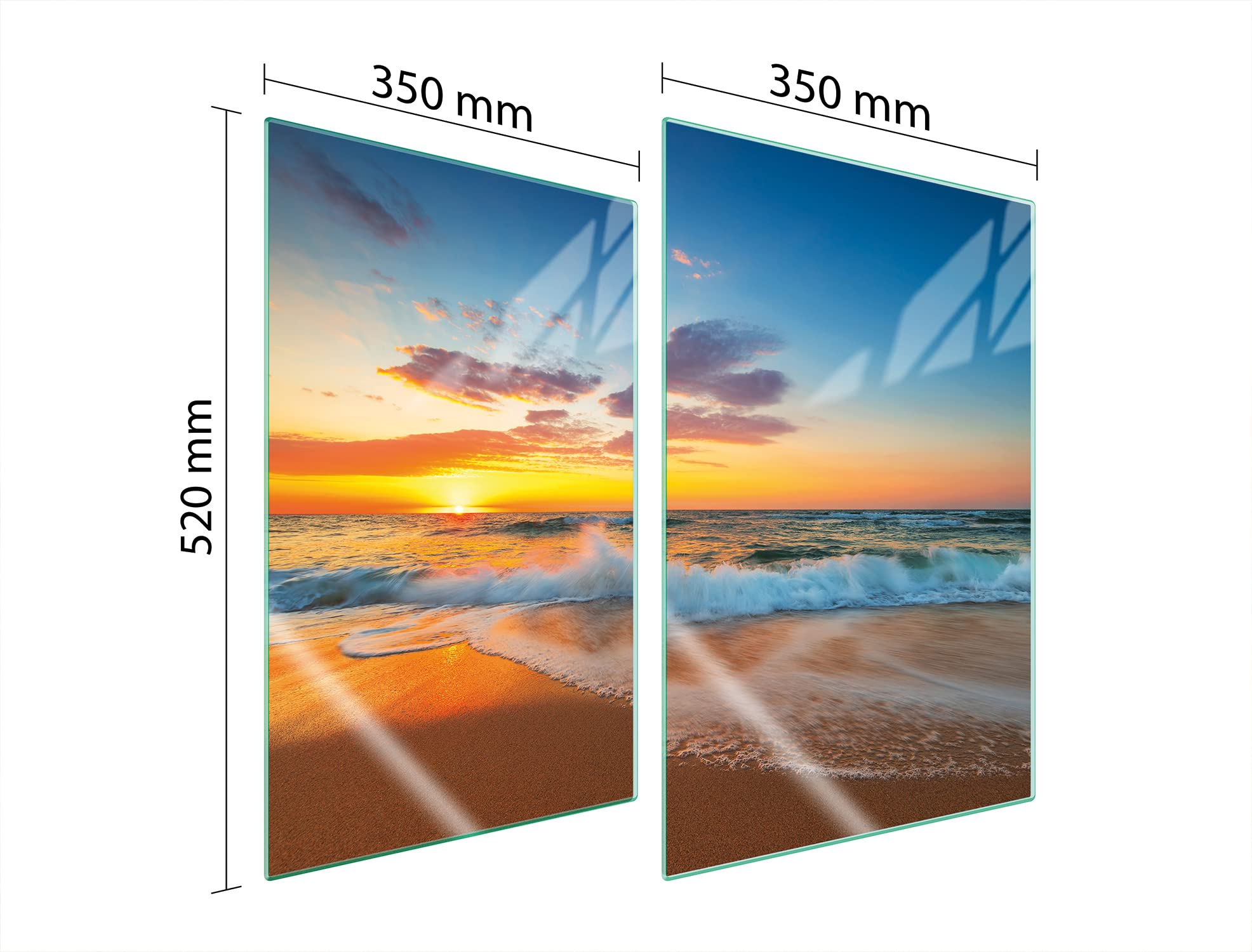 Plaque de protection universelle pour plaque de cuisson 2x35x52cm Pour plaques de cuisson Protection contre les éclaboussures Planche a découper en verre trempé Décoration, Plage Soleil