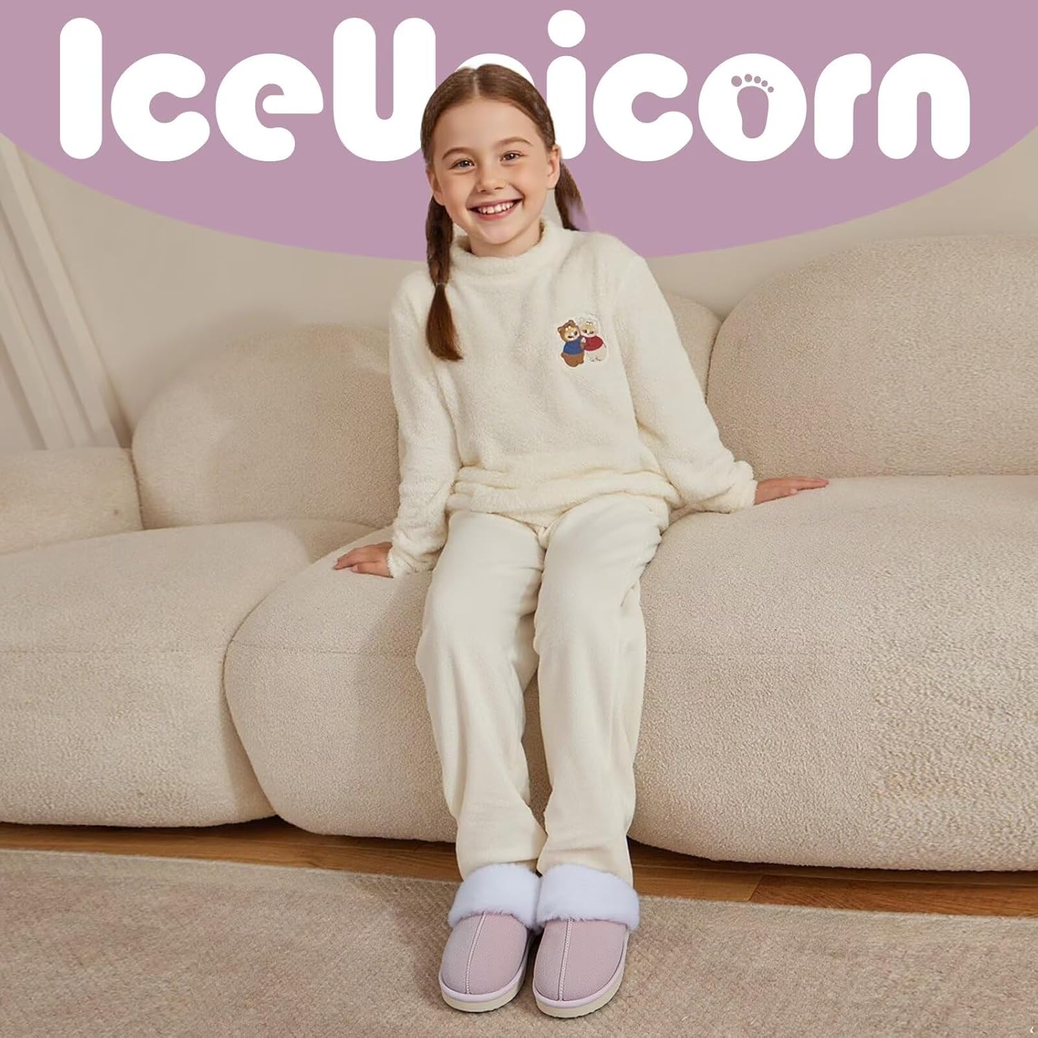 IceUnicorn Kids Slippers Girls Boys Fuzzy House Shoes Warm Memory Foam Slippers Bedroom Slides for Indoor Outdoor - Image 5