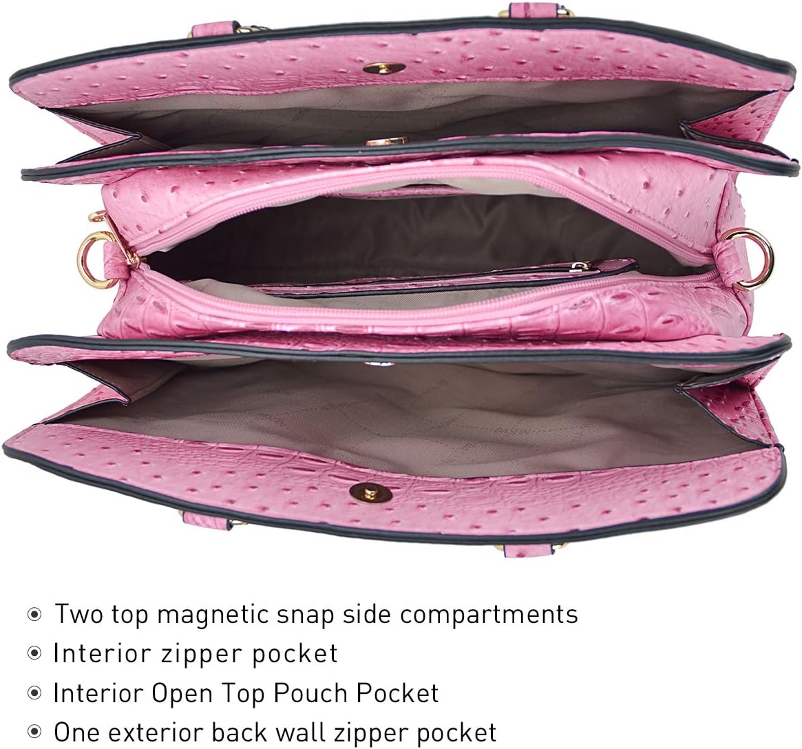 Women Handbag Wallet Tote Shoulder Hobo Bag Top Handle Satchel Purse Set 2pcs with 3 Compartments - Image 4