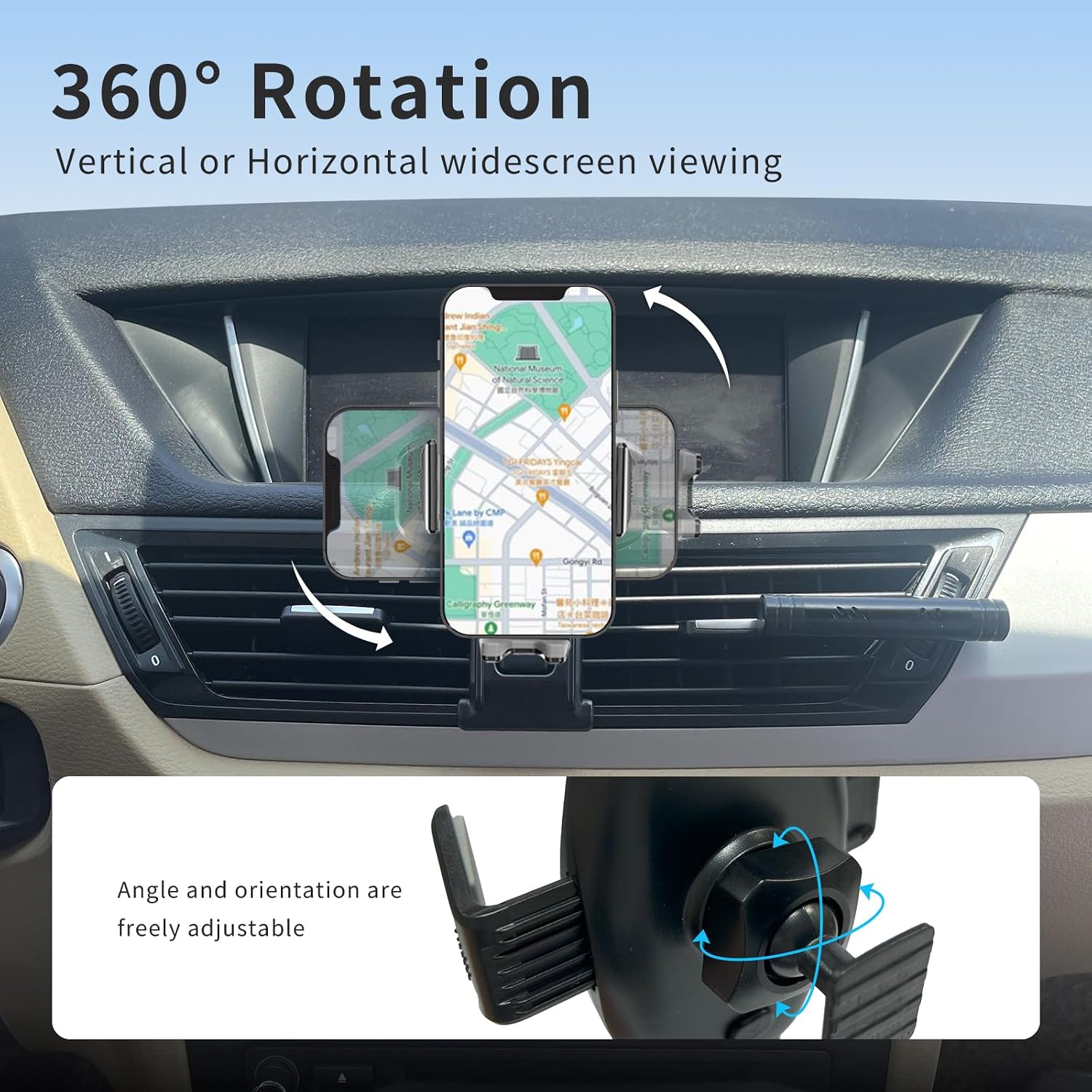 Car Phone Holder for BMW X1 E84 2013-2015 Vehicle-Specific Cell Phone Mount 360° Rotation Air Vent Buckle Stand Compatible with 4.7-6.8 iPhones/Androids Smartphones Car Auto Interior Accessories