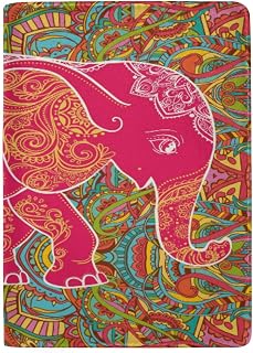 Beautiful Pink Elephant Indian Passport Holder Cover Leather Passport Case Protector With Card Slots Travel Wallet for Women