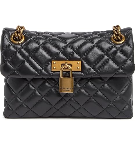 Kurt Geiger London Mini Brixton Lock Leather Bag, Black, Black