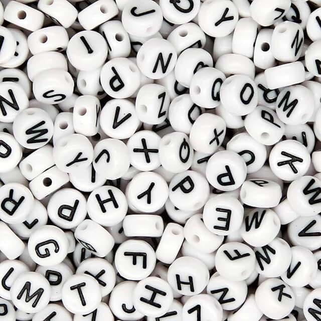alphabet beads vertical hole