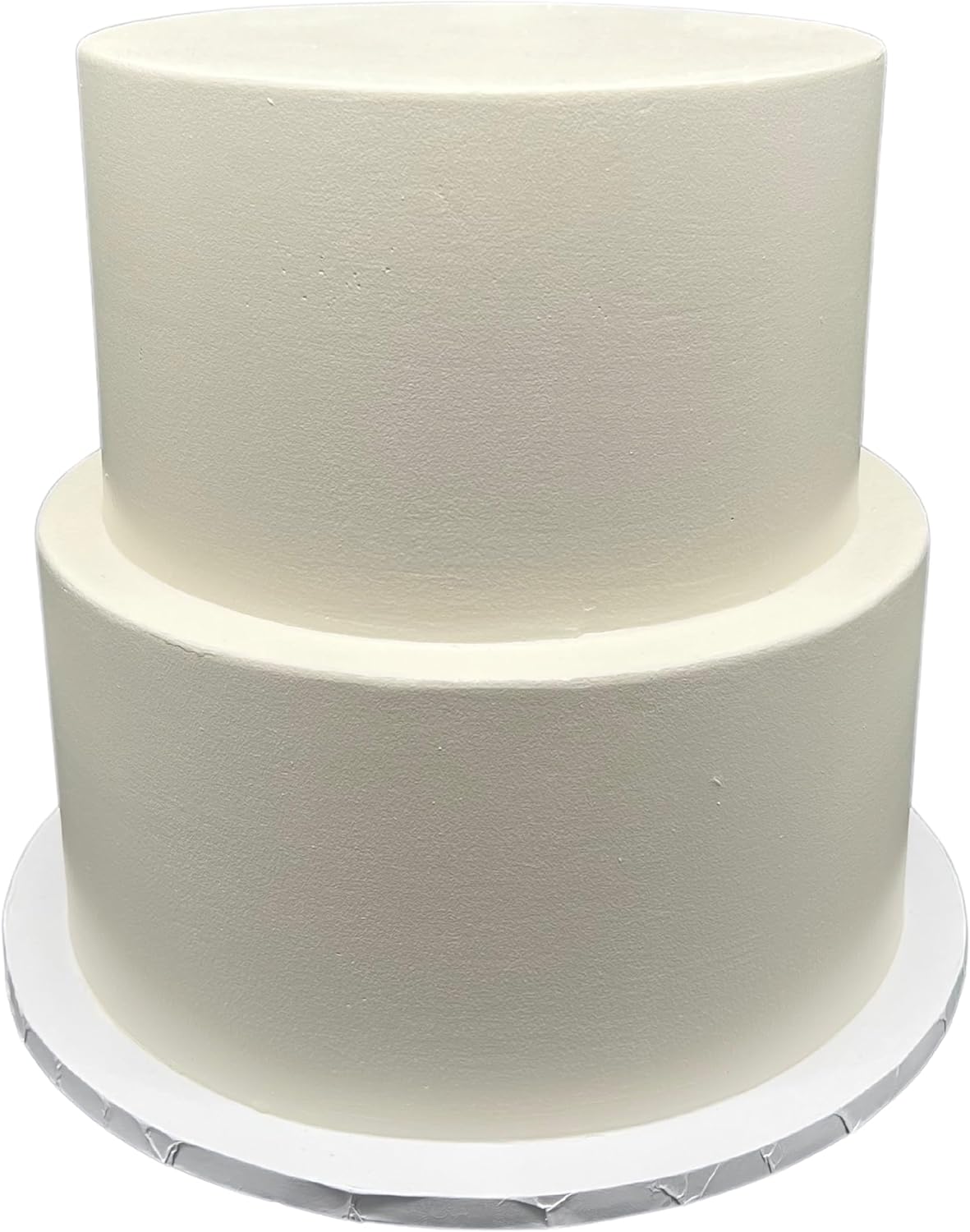 FromJennWithLove 2 Tier Fake Cake - 12in Tall Ivory Cake, Perfect for Wedding Cake Toppers & Cake Decorations, Weather Resistant Fake Food for Event Planners & Bakers, Made in USA