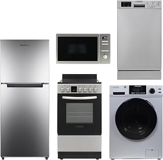 Equator TINY HOME ULTRA COMPACT APPLIANCE PACK- Combo Washer-Dryer+Dishwasher+Cooking Range+Refrigerator+Microwave