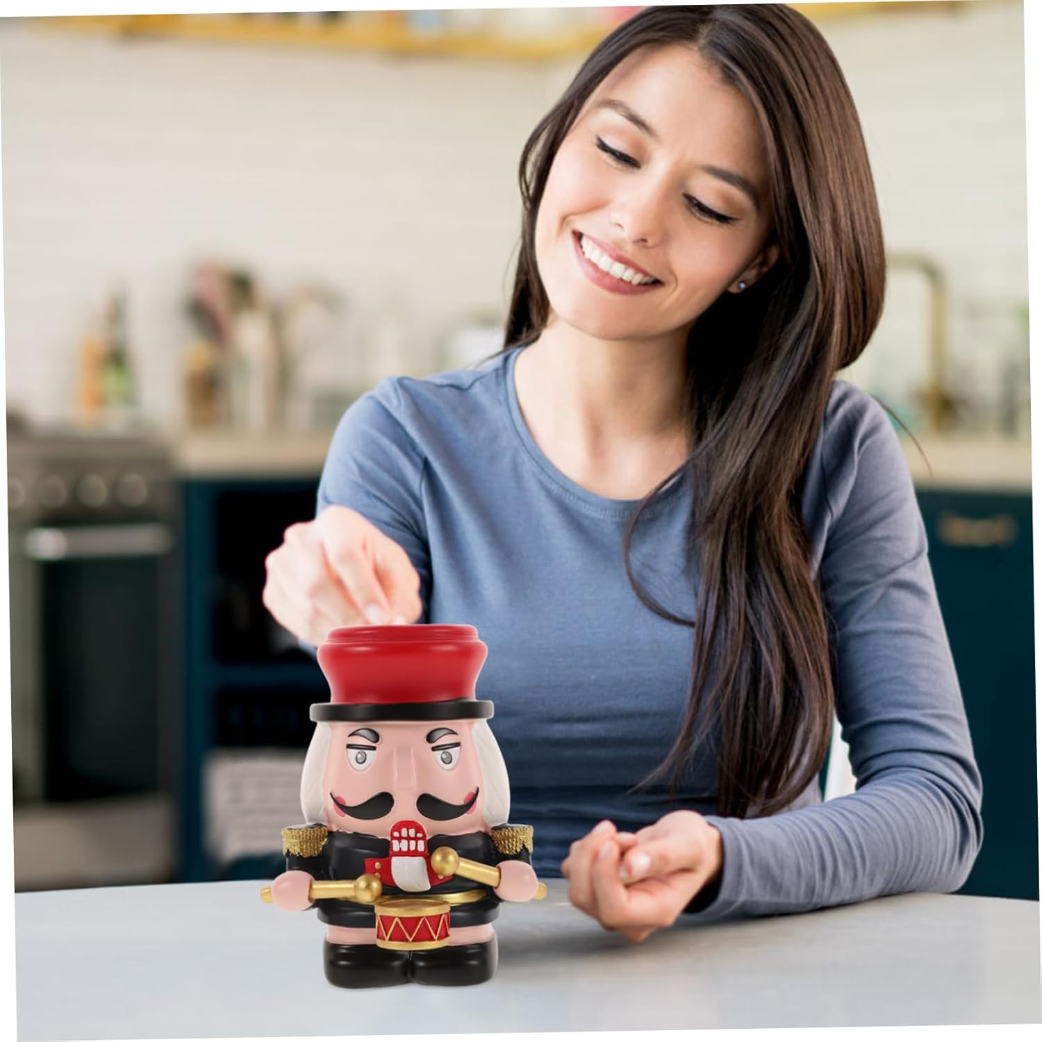 ibasenice Nutcracker Piggy Bank for Boy Girl Cute Resin Money Box Decorative Holder for Nursery and Birthday Promotes Saving and Financial Skills Charming Soldier Design