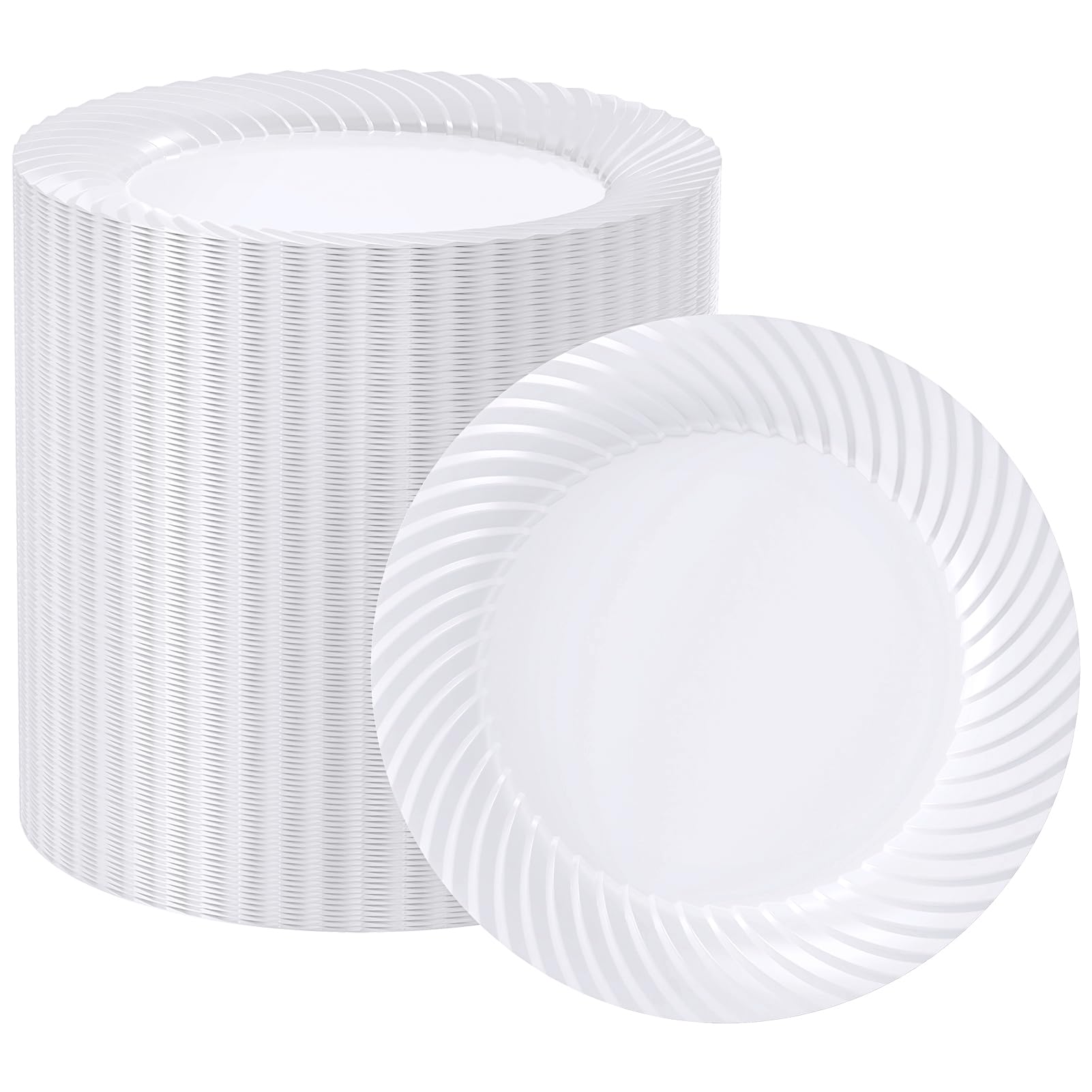 Disposable White Plates - 100 Count, 10 Inch -8