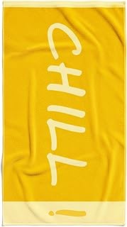 jilda-tex Strandtuch 90x180 cm Badetuch Strandlaken Handtuch 100% Baumwolle Velours Frottier Pflegeleicht (Chill Yellow)