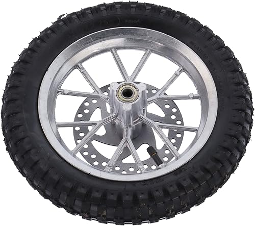 Rueda delantera, ruedas de mini bicicleta, llanta y neumáticos, rueda delantera de goma de 12.5 x 2.75 pulgadas, pernos de piñón de freno de disco