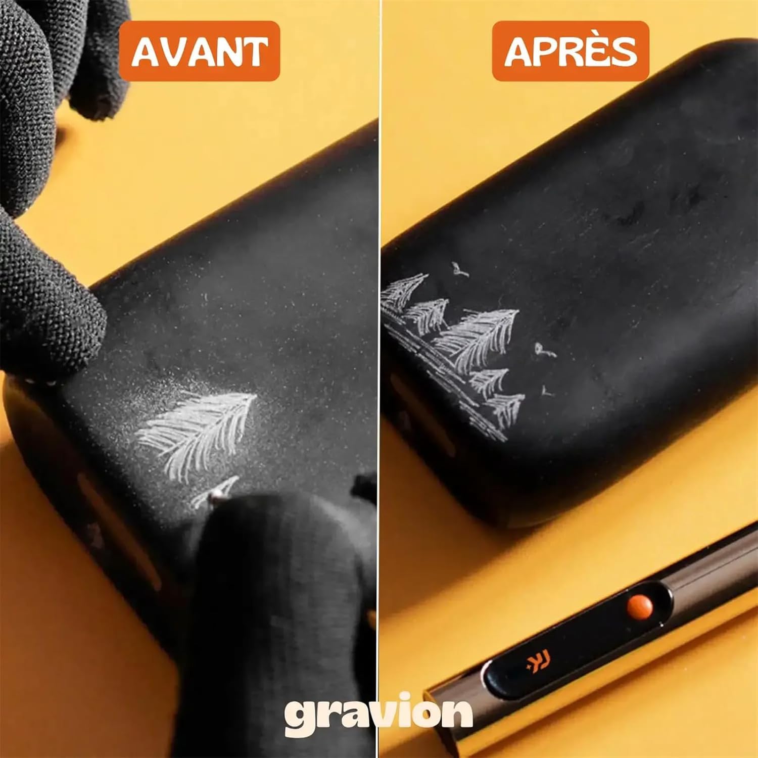 Gravion Stylo Graveur Électrique de Précision | Bois, Le Stylo Graveur Électrique de Précision outil de gravure rotatif rechargeable avec 30 pointes et 16 gabarits, Idéal Débutants & Cadeau Créatif