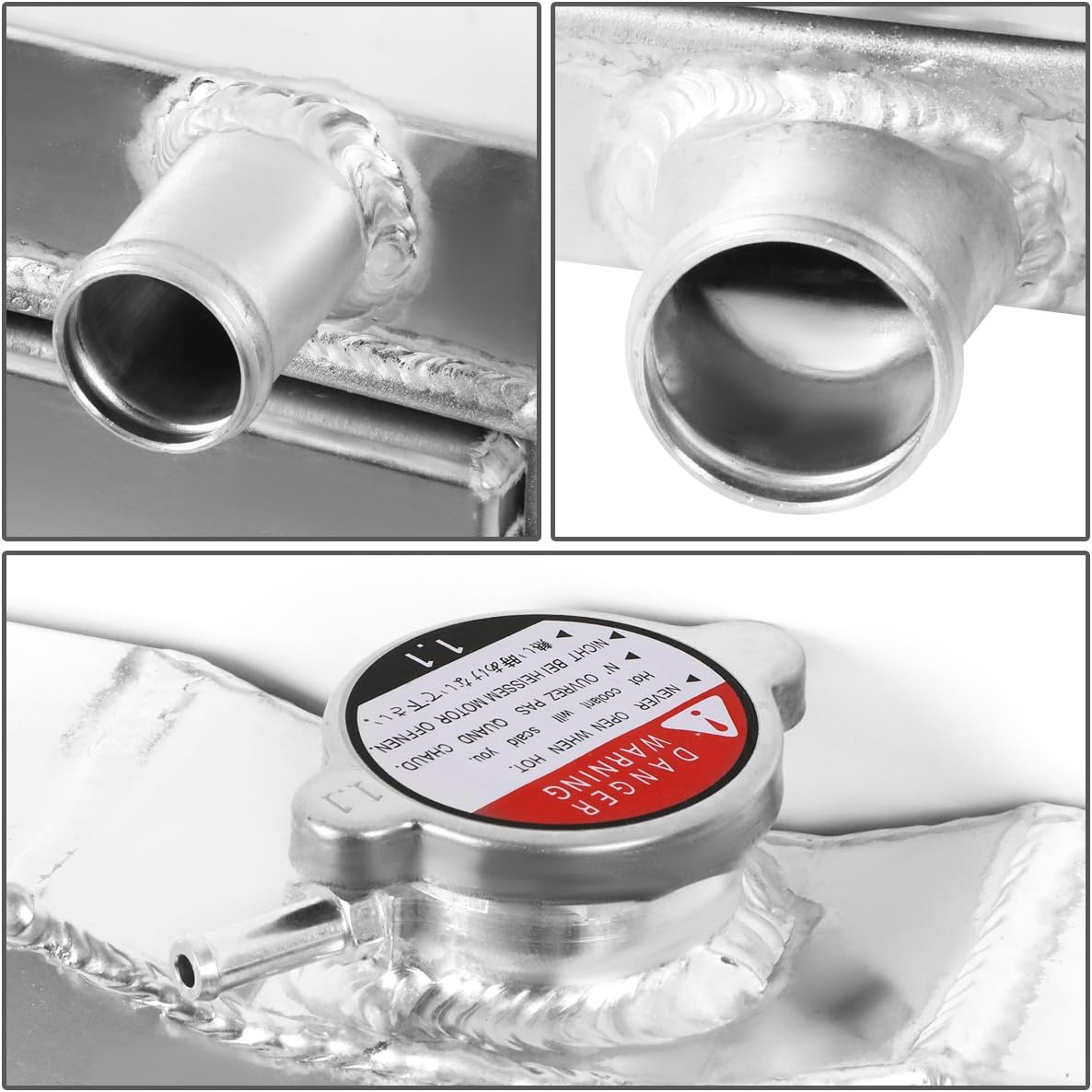 DNA Motoring RA+FS-FM69V8-3 3-Row Aluminum Radiator with Fan Shroud Compatible with 69-70 Mustang V8 / 71-73 Maverick/Comet