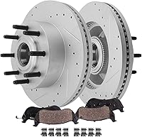 Vista 36 de Detroit Axle - Pinza de freno de disco delantera del lado del conductor + pastillas de freno de cerámica con repuesto de hardware para Ford F-150