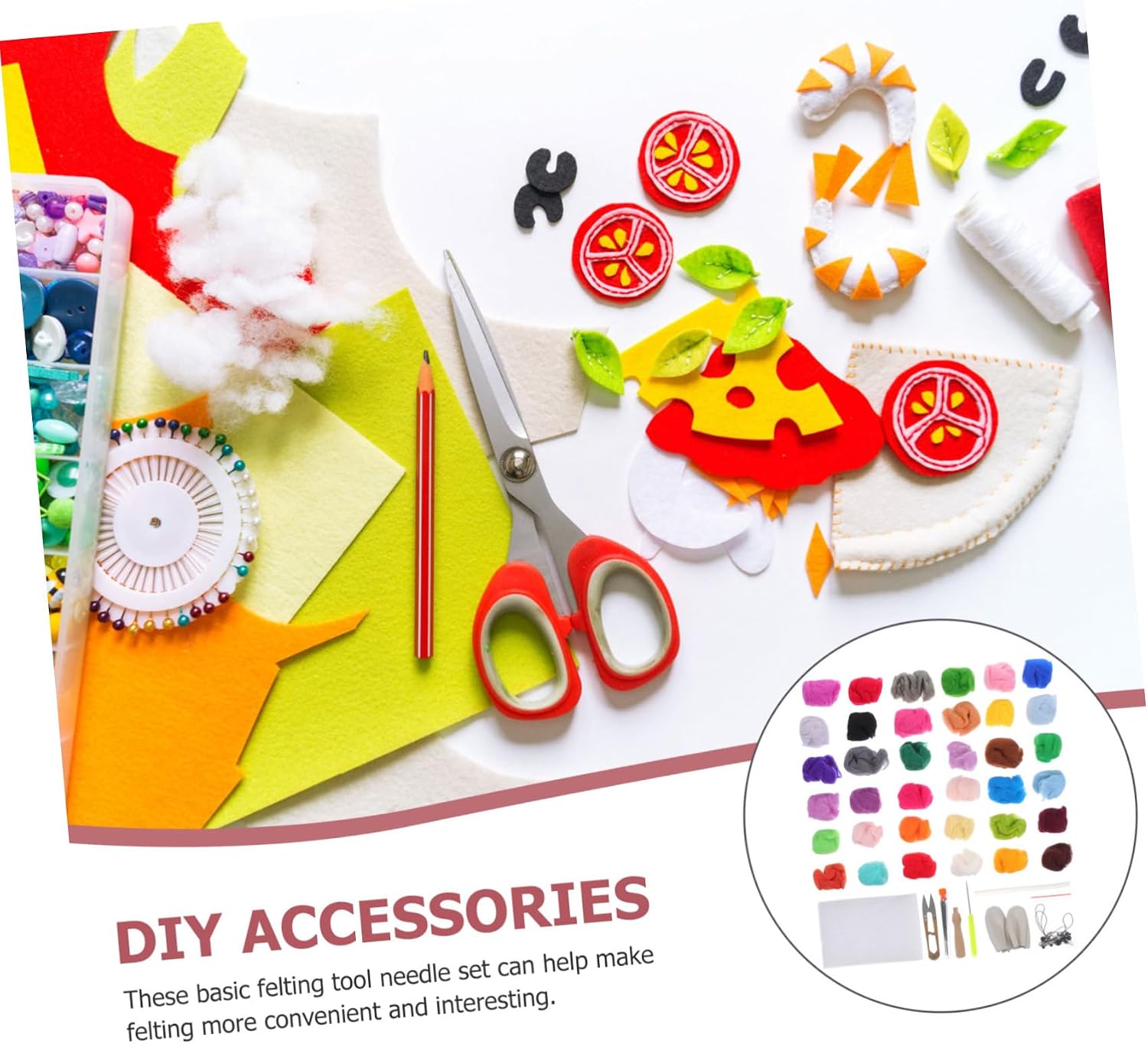 TEHAUX DIY Needle Felting Kit Colors of Felting Needles and Accessories for Creative Craft Projects and Home Decor