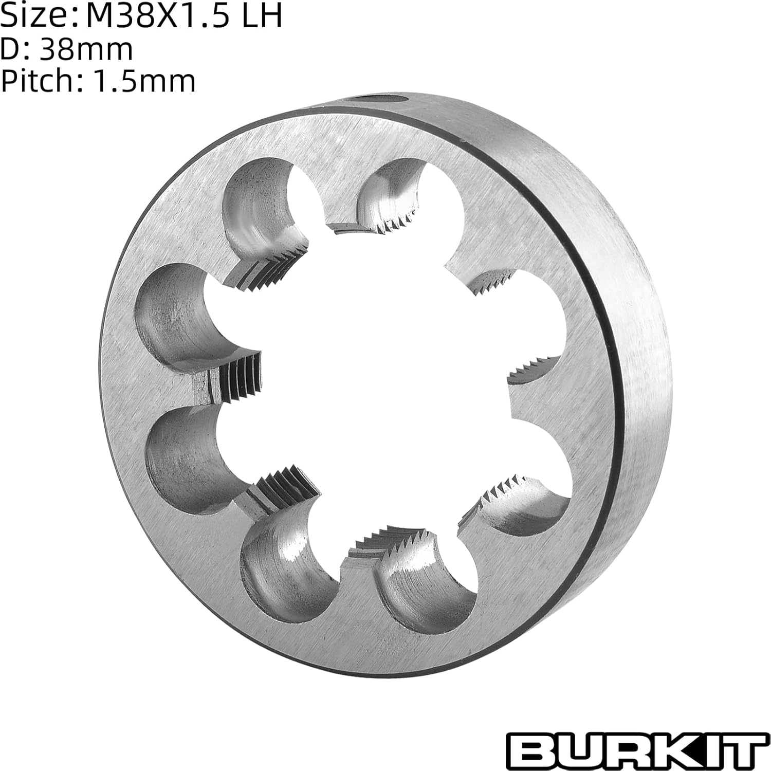 Burkit Metric M38 X 1.5 Round Threading Die, M38 x 1.5 Machine Thread Die Left Hand