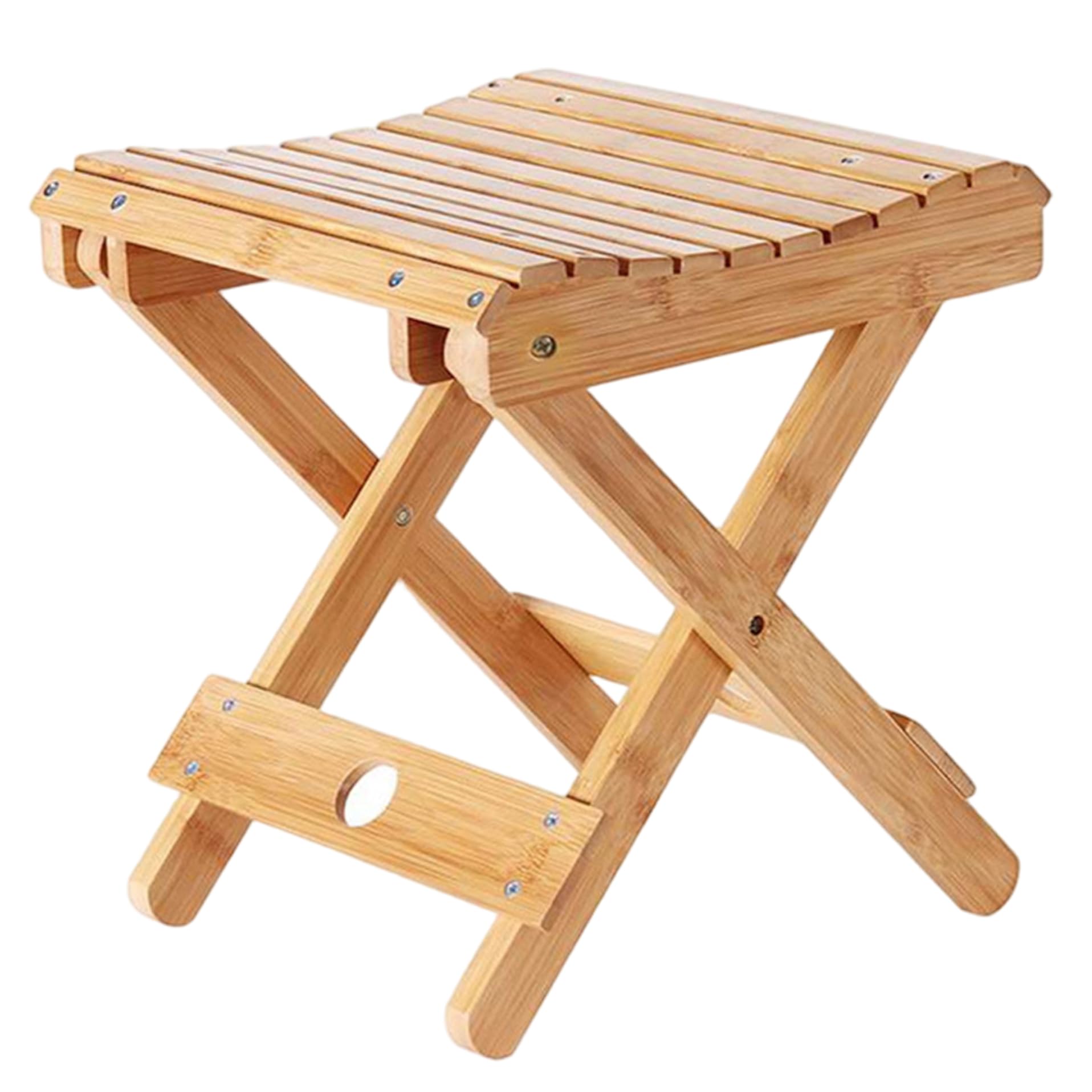 Taburete Plegable bambú de Servicio Pesado Taburete Plegable Silla portátil Banco para jardín al Aire Libre Campamento Picnic baño