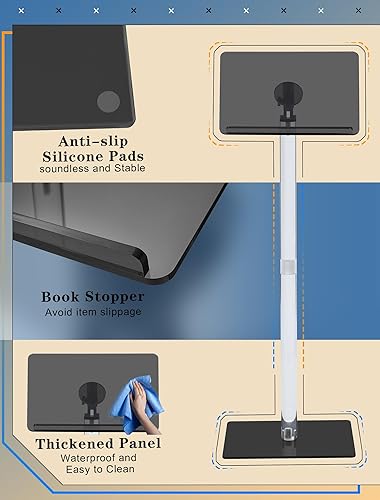 Miniatura 3 de HODLBIT Soporte de podio acrílico, púlpitos de 15.7 x 11.8 pulgadas para iglesias, ángulo ajustable, atriles y podios modernos grandes para aula,
