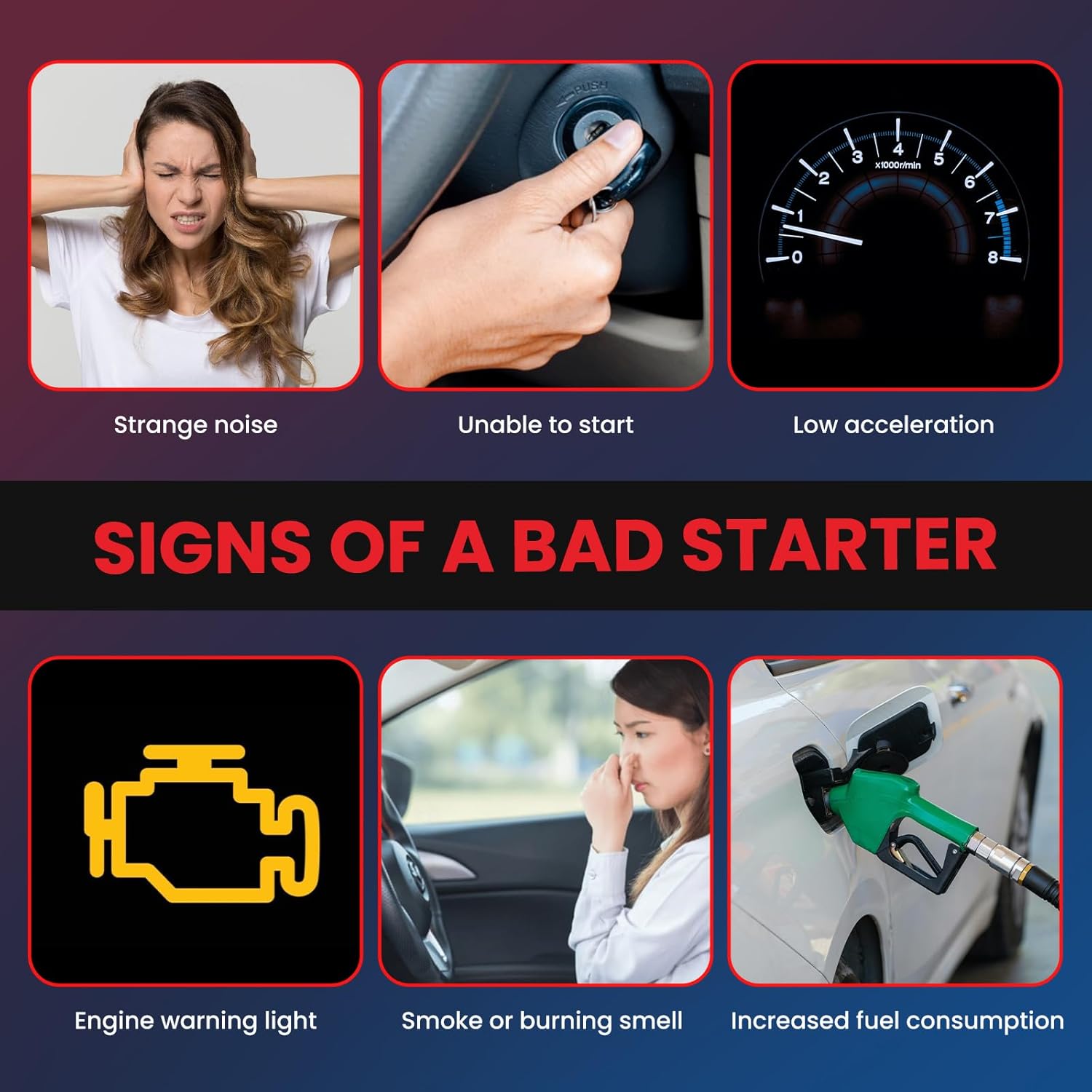 MOCA 19008 Starter Motor Fit for Honda 2007-2010 Odyssey 3.5L