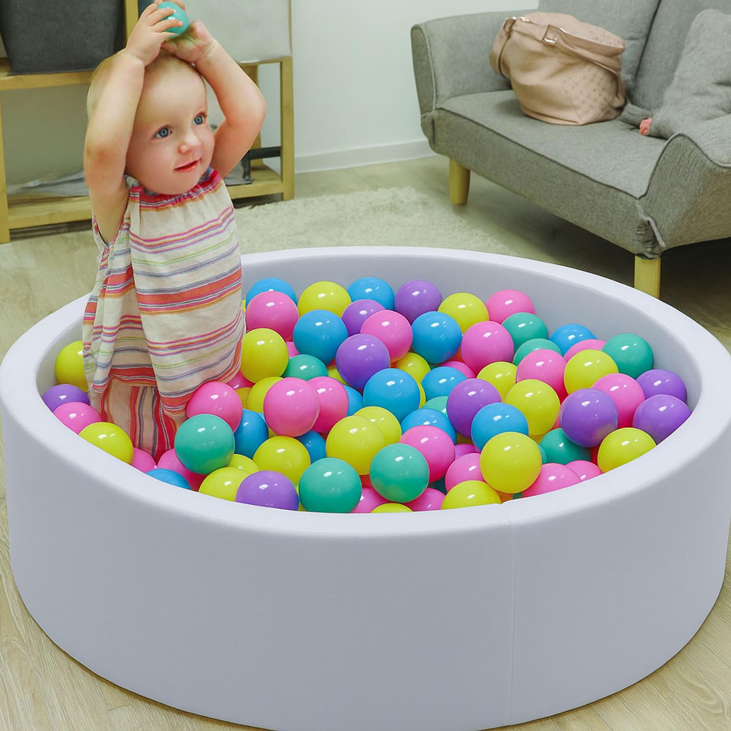 LittleTom Dès la Naissance : Balles pour Piscine a Balle pour Bébé - 7cm Boule Plastique Enfant Balle de Jeu - Boule pour Bebe Balles Plastique Boules pour Piscine à Boules Jeux pour Enfants
