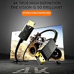 4K Afficher vers HDMI câble 6ft, Afficher le port vers HDMI Câble pour Dell Lenovo HP Ordinateur portable PC moniteur TV GPU NVIDIA AMD, DP à HDMI Cord d'adaptateur,NOT HDMI vers l'adaptateur d'affichage,