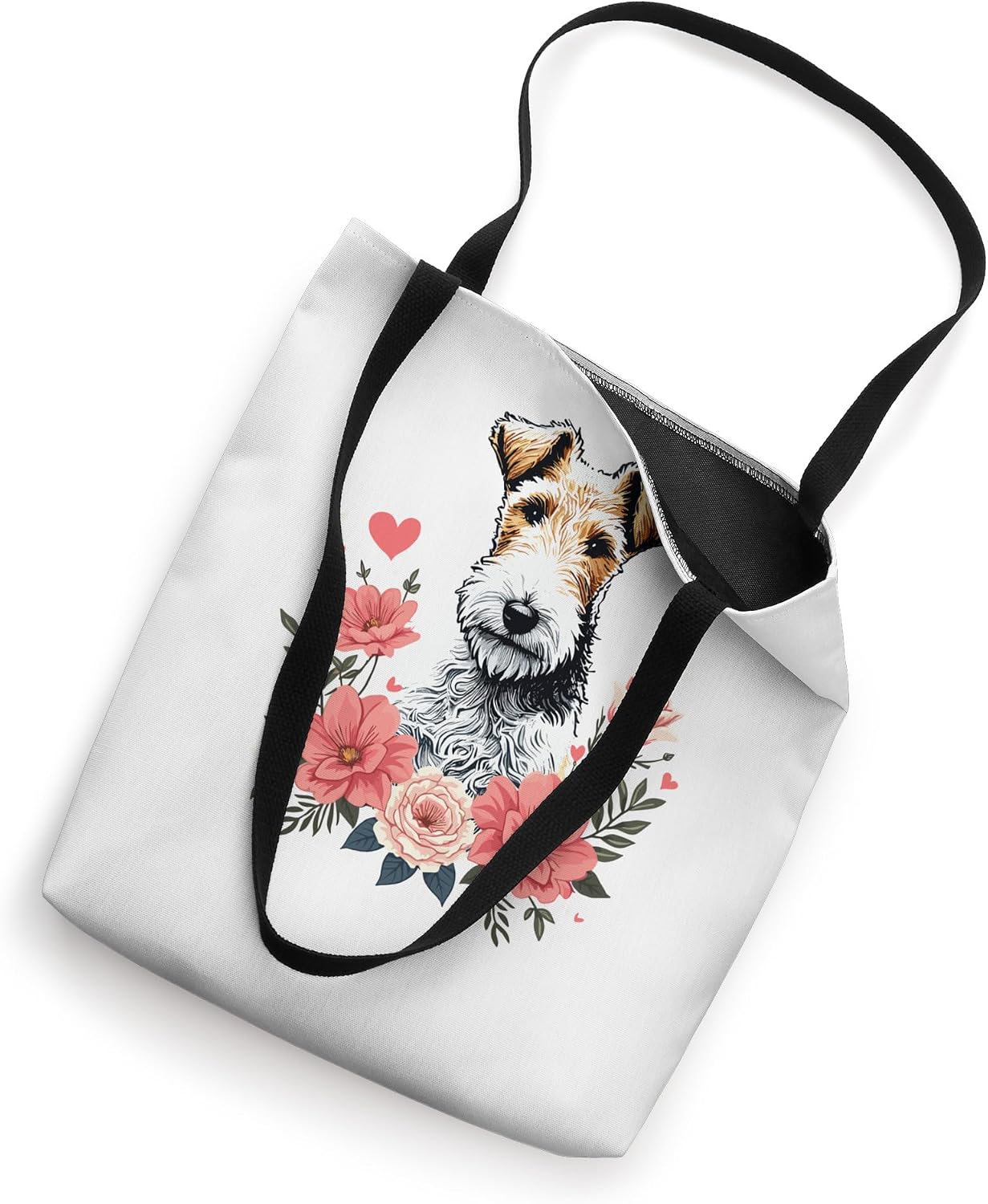 Roses Flowers Wire Fox Terrier Tote Bag image 2