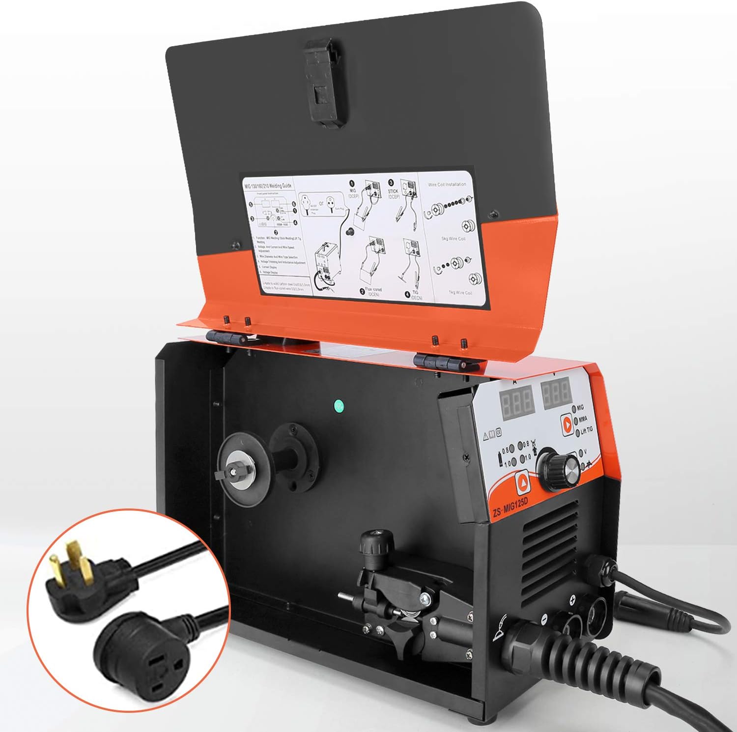 Exclusive Discount 70% Price MIG Welder Gas/Gasless 110/220V Inverter MIG/Stick/Lift TIG Welders 125 Amp 4 in 1 IGBT Flux Core/Solid Automatic Feed Wire Digital Display Combo Portable Welding Machine