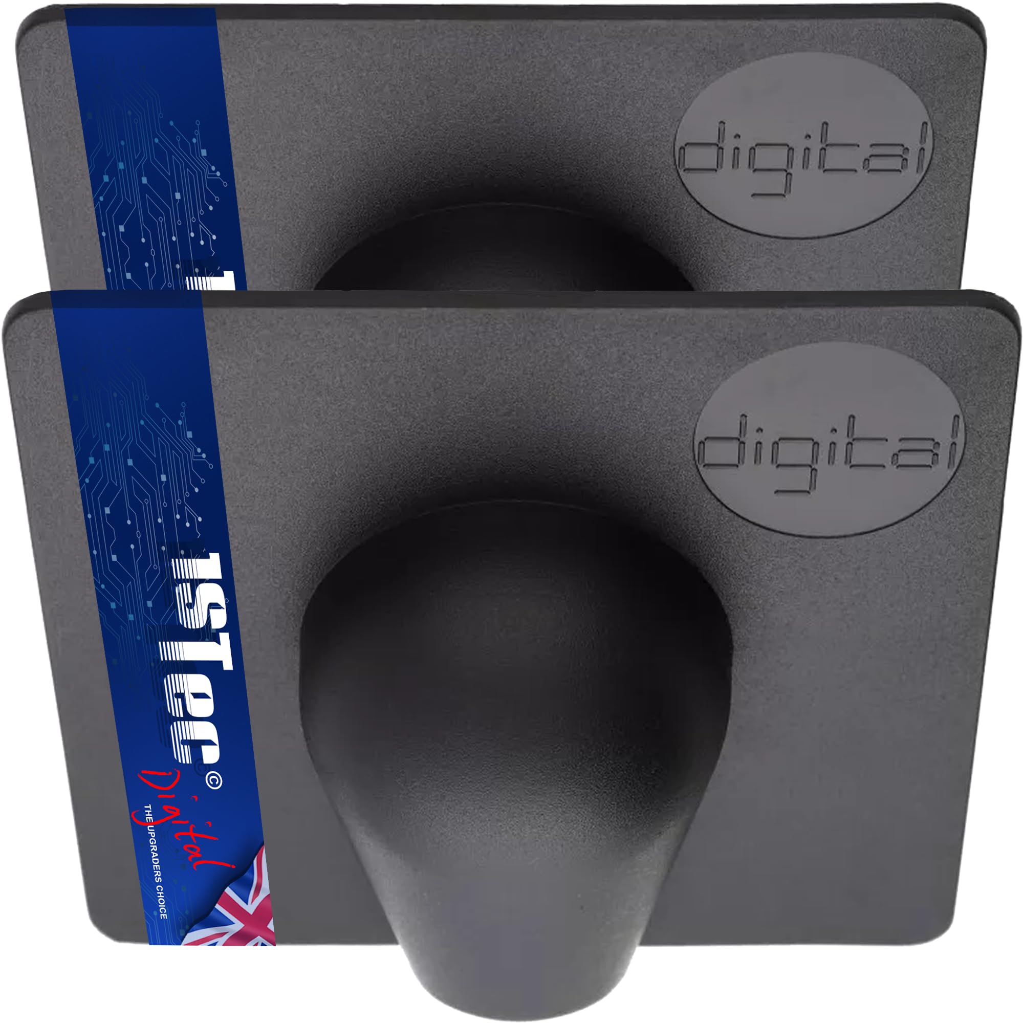 1STec 2 x Black External Brick Buster Plates Drill Damage Weather Shield Cover for Cable Pipe Hose Hole Tidy fits Coaxial TV Alarm/Telephone Wire RG59 Coax CCTV Low Voltage Garden Lights Power Leads