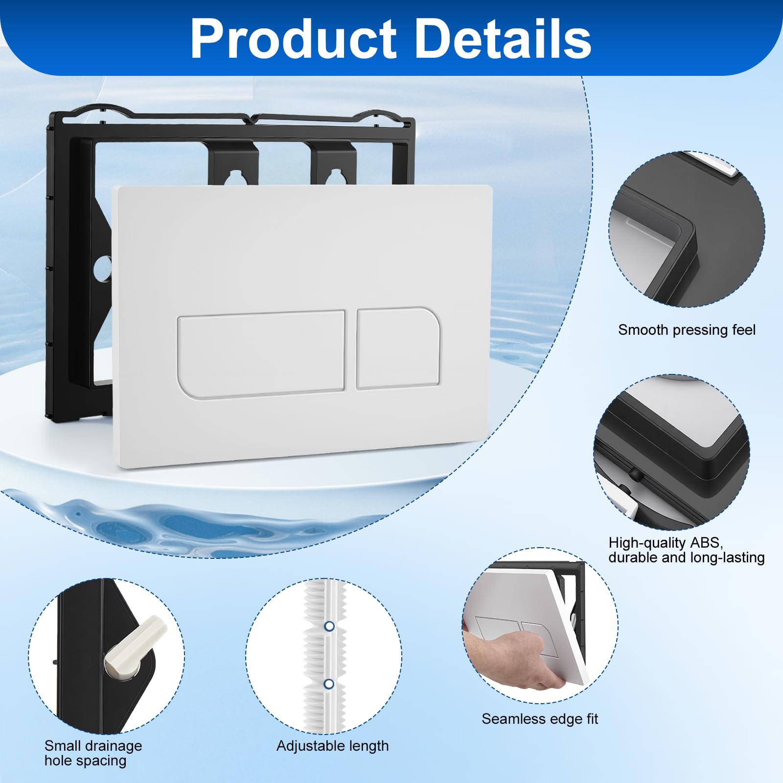 Piastra di comando per WC, piastra di comando Geberit Sigma, compatibile con Geberit Sigma 01 20 30 50 UP300/320, piastra di ricambio 115.770.11.5, piastra di ricambio per risciacquo, 246 × 164 mm
