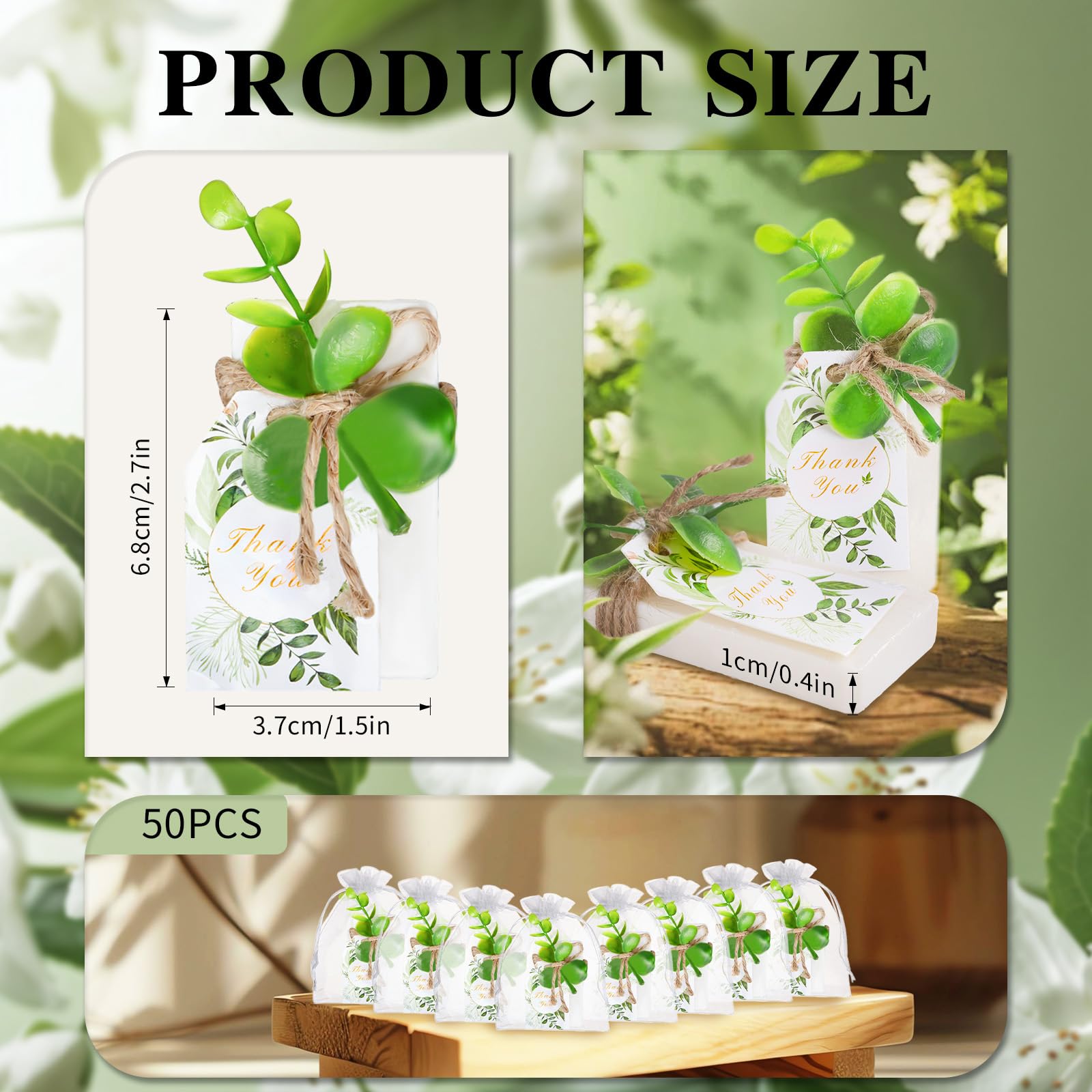 50 pezzi di sapone fatto a mano, regalo di nozze, eucalipto naturale, sapone fatto a mano, regali di ringraziamento per la sposa, baby shower, feste, decorazioni da giardino primaverili con