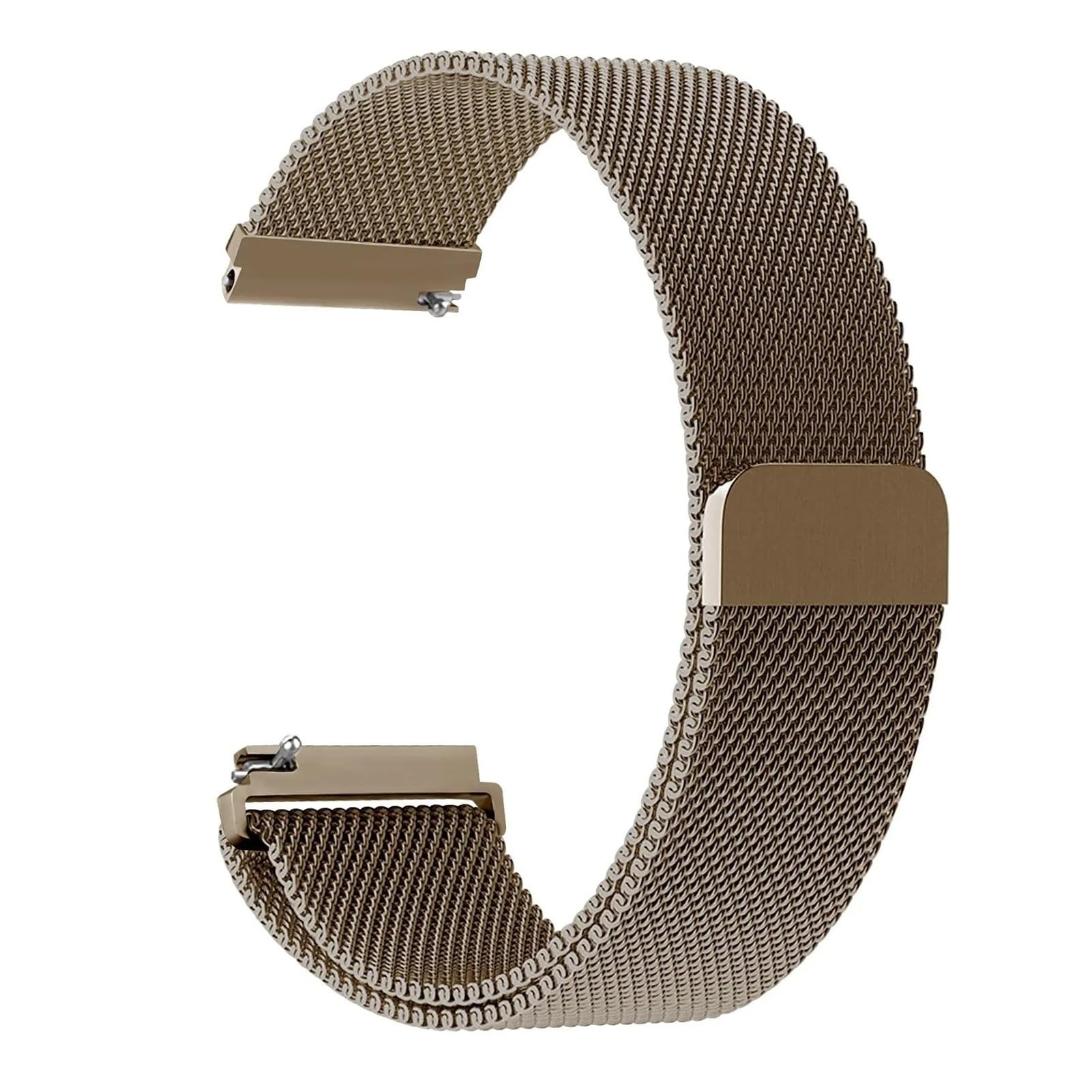 Bracelet de montre à boucle milanaise 20 mm 22 mm en acier inoxydable magnétique pour Amazfit Bip 6 5 GTS 3 2 GTR 3 Pro 42 47 mm Stratos 3 (café, bracelet de montre de 22 mm)