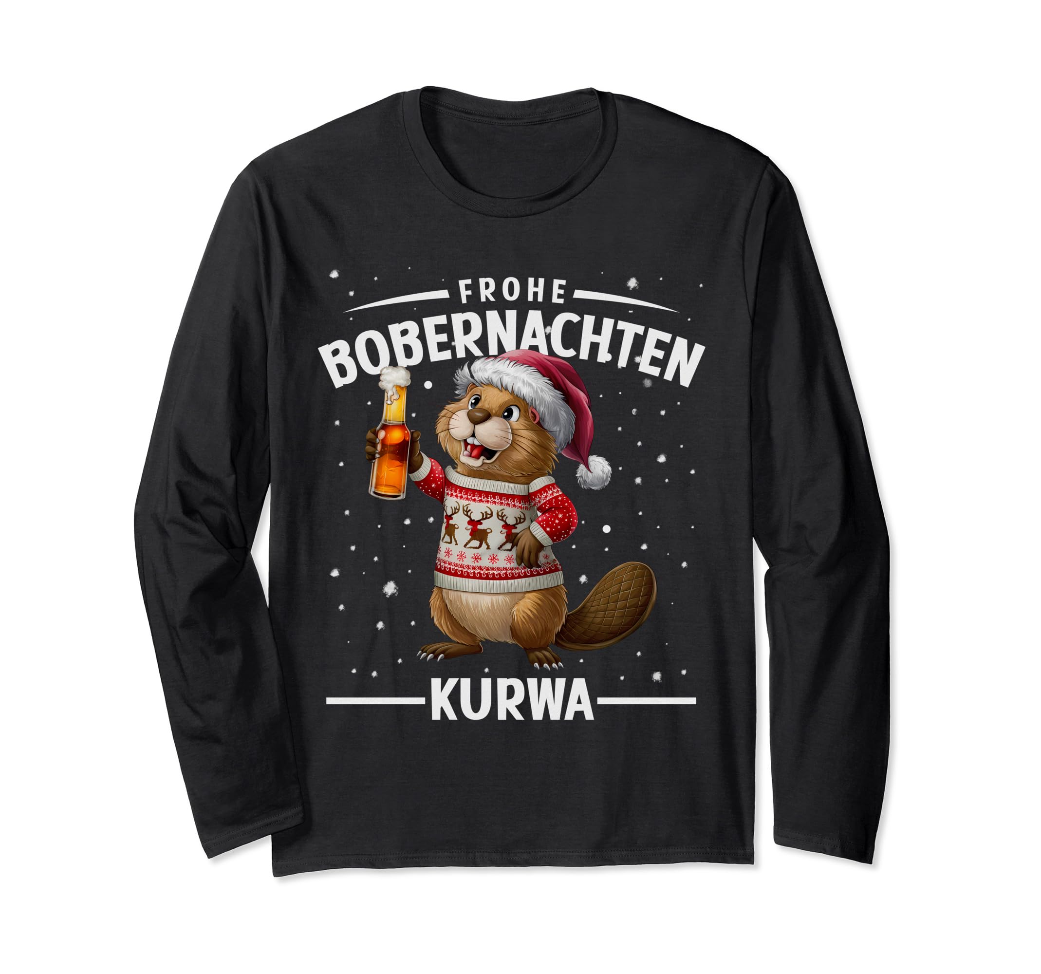 Produktbild von Hoho Hol Mir Mal Ein Bier Weihnachten Langarmshirt