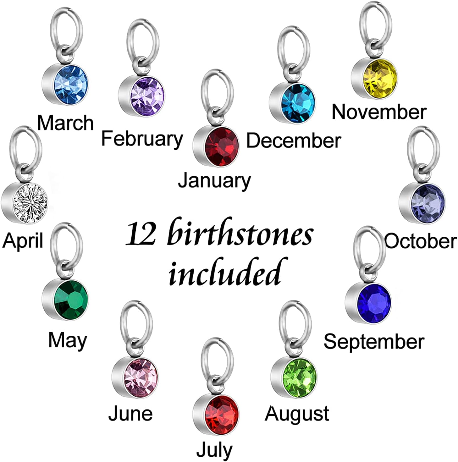 Dletay Heart Cremation Necklace for Ashes Cremation Jewelry with 12 Birthstones Urn Necklace for Ashes-Your Wings were Ready but My Heart was Not - Image 5