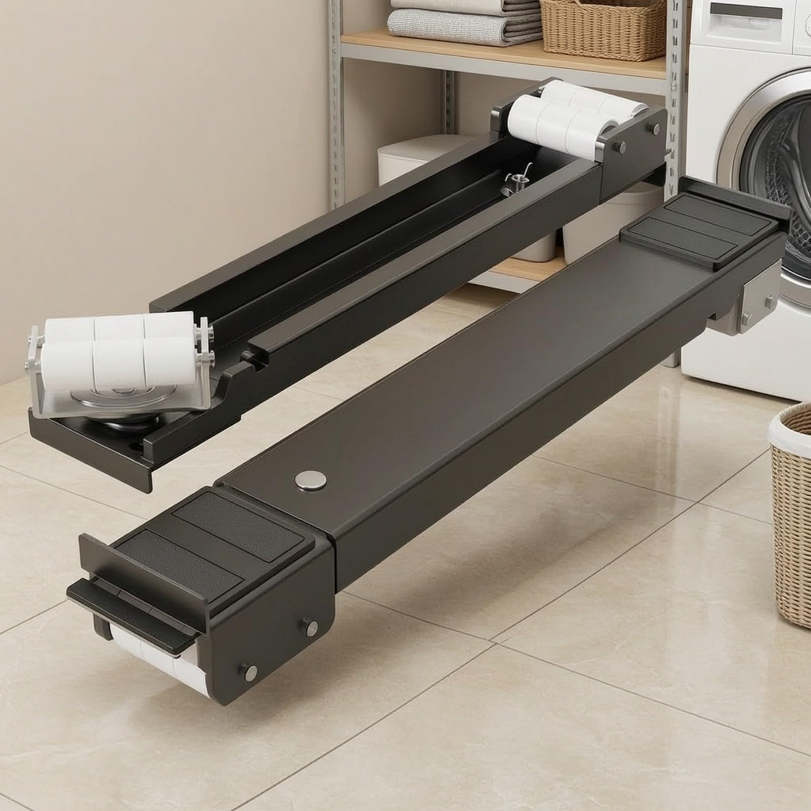 Carrello con Ruote Basso Profilo, Bianco