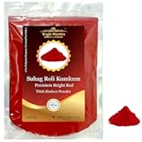 Yogic Mantra Kumkum Powder (100g Resealable Pouch) Bright Red Color Suhag Roli Sindoor Ceremonial Mark Lal Sindur Laxmi Devi Hindu Pooja Bridal Tilak Suhag Tikka Indian Rakhi Puja Religious Ceremony