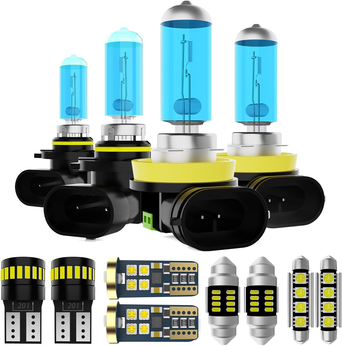 Headlight Bulbs Interior Light Kit Fit For Honda Accord 2013-2017, High Low Beam Light Bulb + Interior Bulbs Package + License Plate Lights, 6000K White Light, Pack of 16