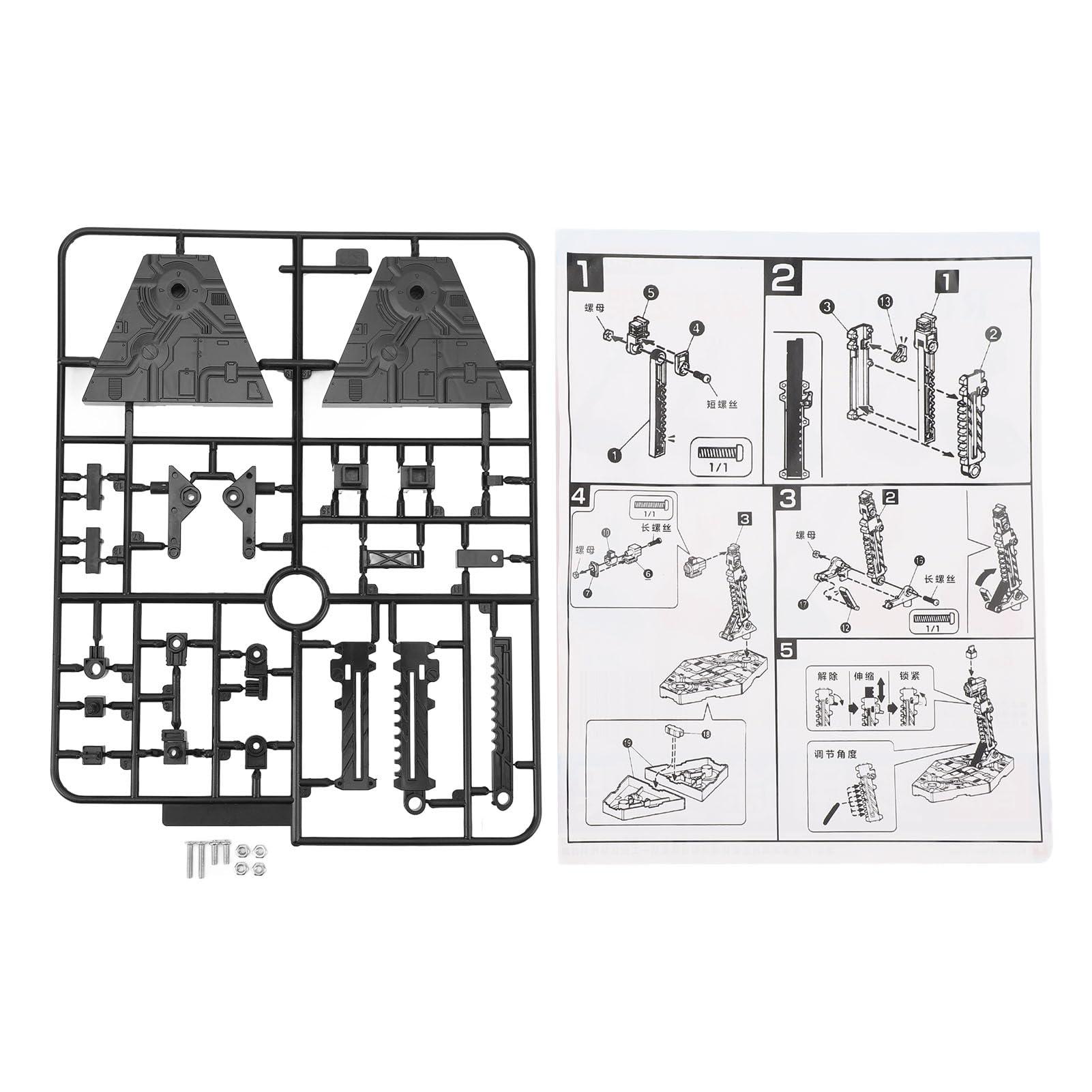5 Pack Action Figura Juego de accesorios Base de acción de hobby para SD BB RG HG 1/144 Modelo de juguete Modelo de pantalla Soporte de muñecas de plástico (negro)