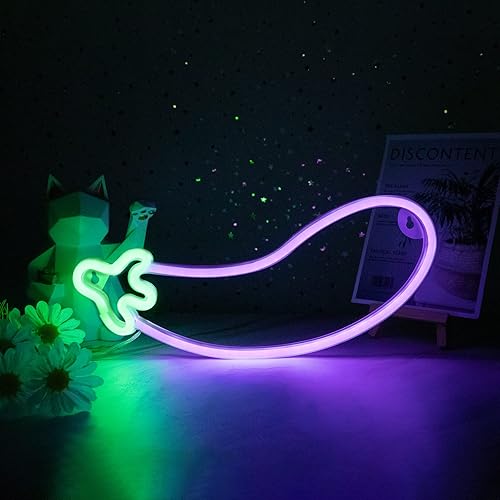 Miniatura 9 de ENUOLI Letreros de neón de berenjenas, luces LED de neón de berenjena morada, luces LED decorativas para decoración de pared, lámparas nocturnas