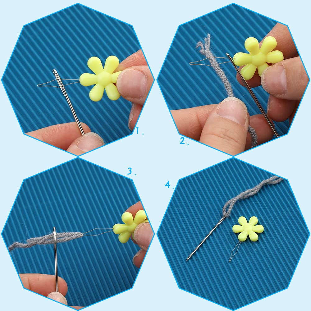 Lot De 48 Aiguilles à Coudre En Plastique à Grand Chas De 6,9 Cm - Fil