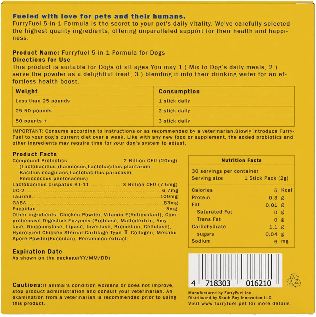 Health Supplements Powder for Dogs - 5-in-1 Formula - for Digestive Gut Health Care, Joint Support, Breath, and Enhanced Immunity Made from Probiotics and Prebiotics | Pet Vitamins 30 Count