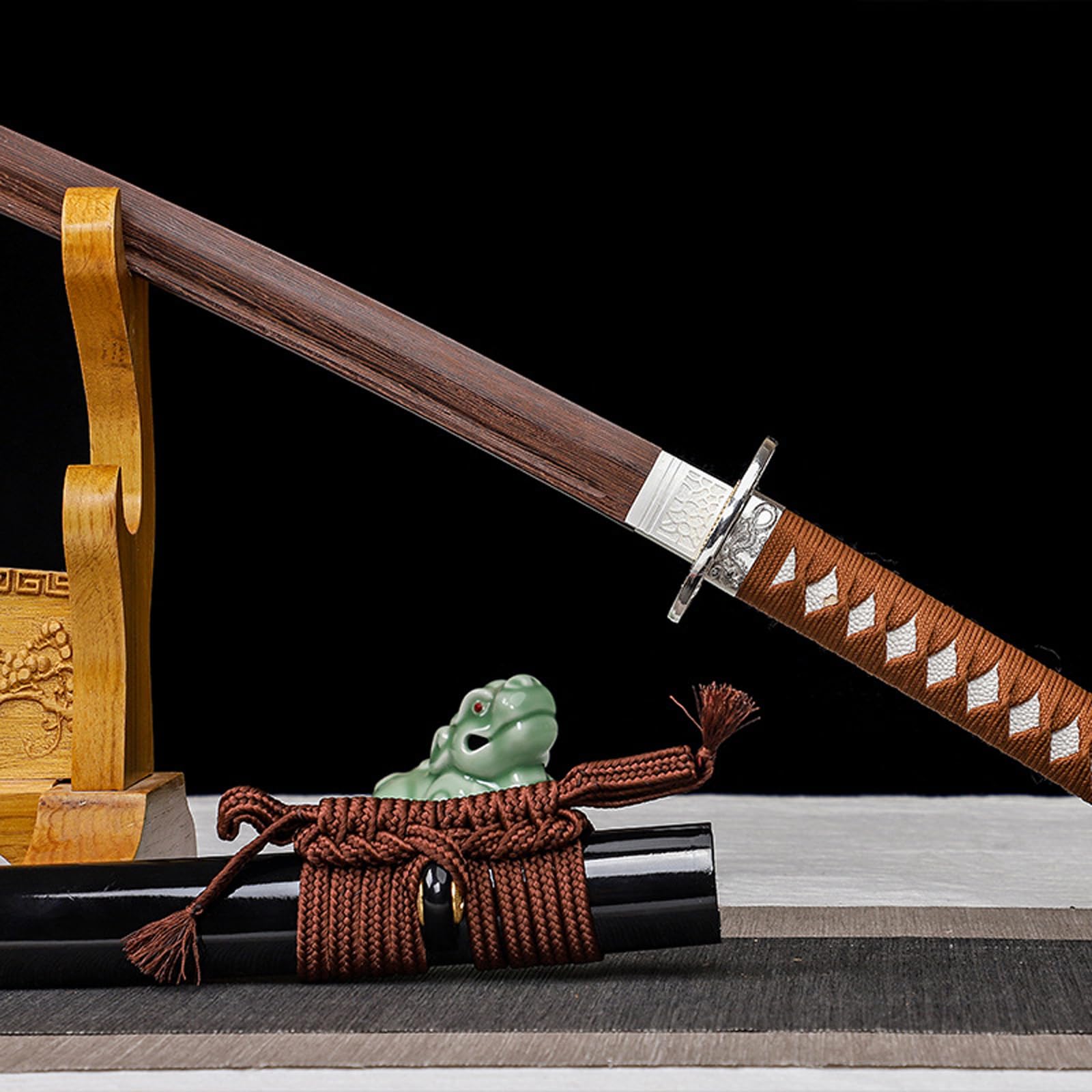 Bokken de Palisandro Natural de 103cm,Espada samurái de Madera Hecha a Mano con Vaina,Katana de Madera para exhibición,Cosplay,colección,Entrenamiento Kendo