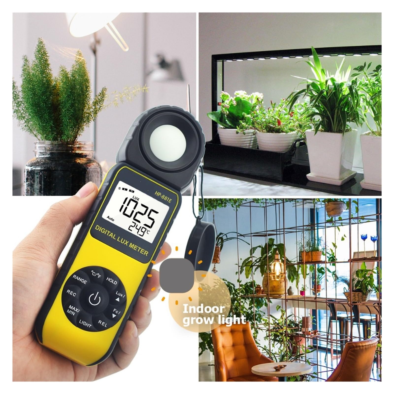 Illuminometro digitale portatile LUX Meter 3000.000 LUX/FC Selezione Luxmetro digitale ad alta precisione -881E