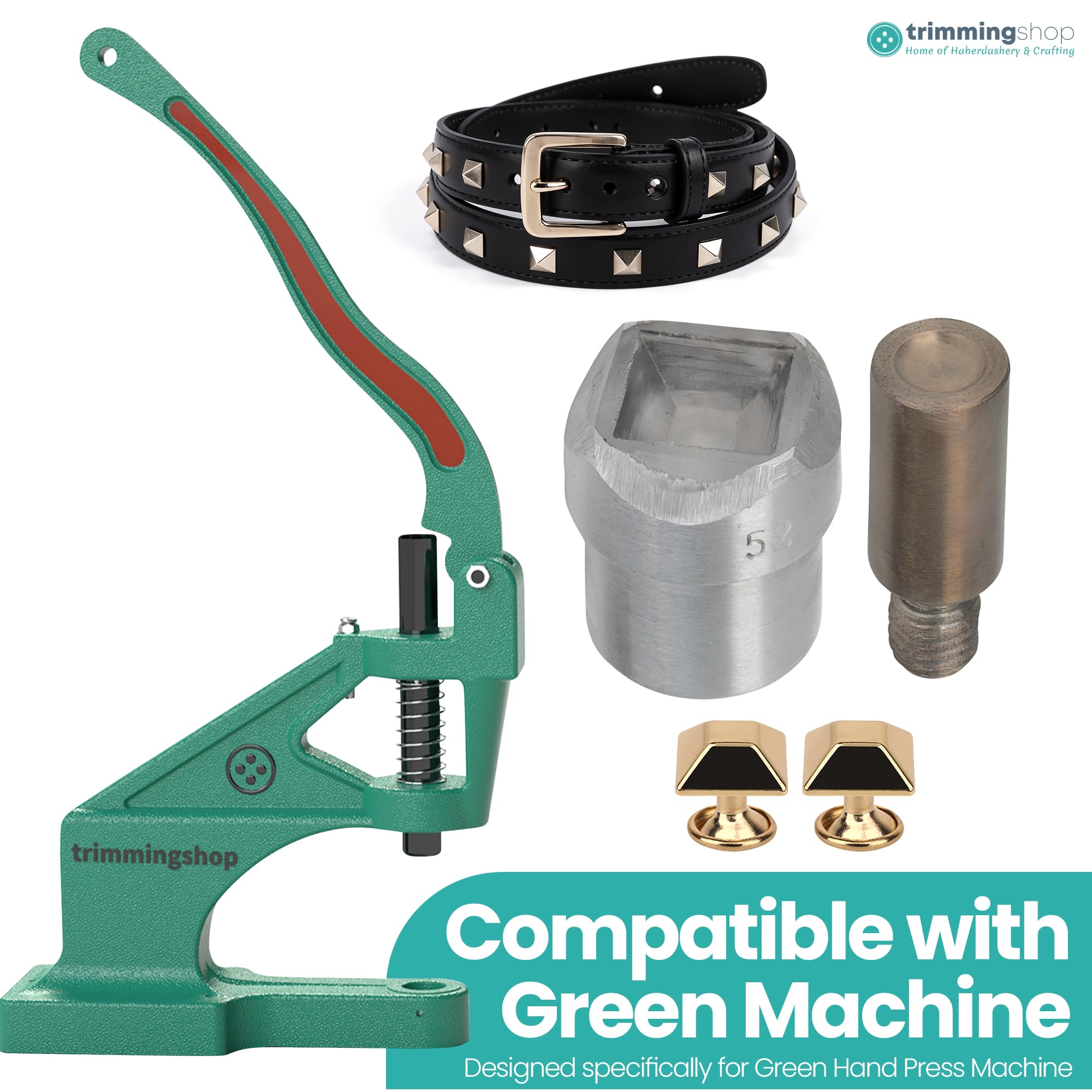 Trimming Shop Paquete de patas piramidales de 12 mm con troquel y caja de almacenamiento, 100 tachuelas de metal para bolso y bolsos, remaches inferiores de bolsa piramidal para kit de manualidades de