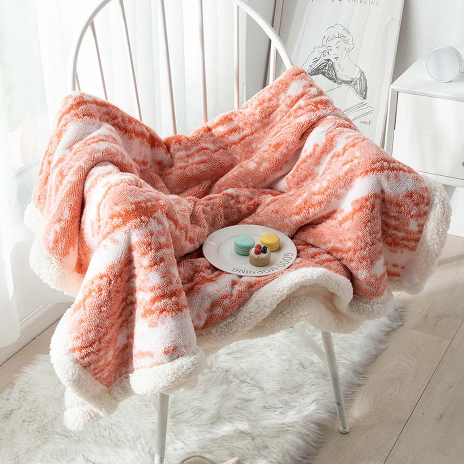 Manta de forro polar Sherpa, manta reversible de lujo súper suave, manta de cama cálida de lana de cordero, sofá, silla, lavable a máquina, 150 x 200 cm