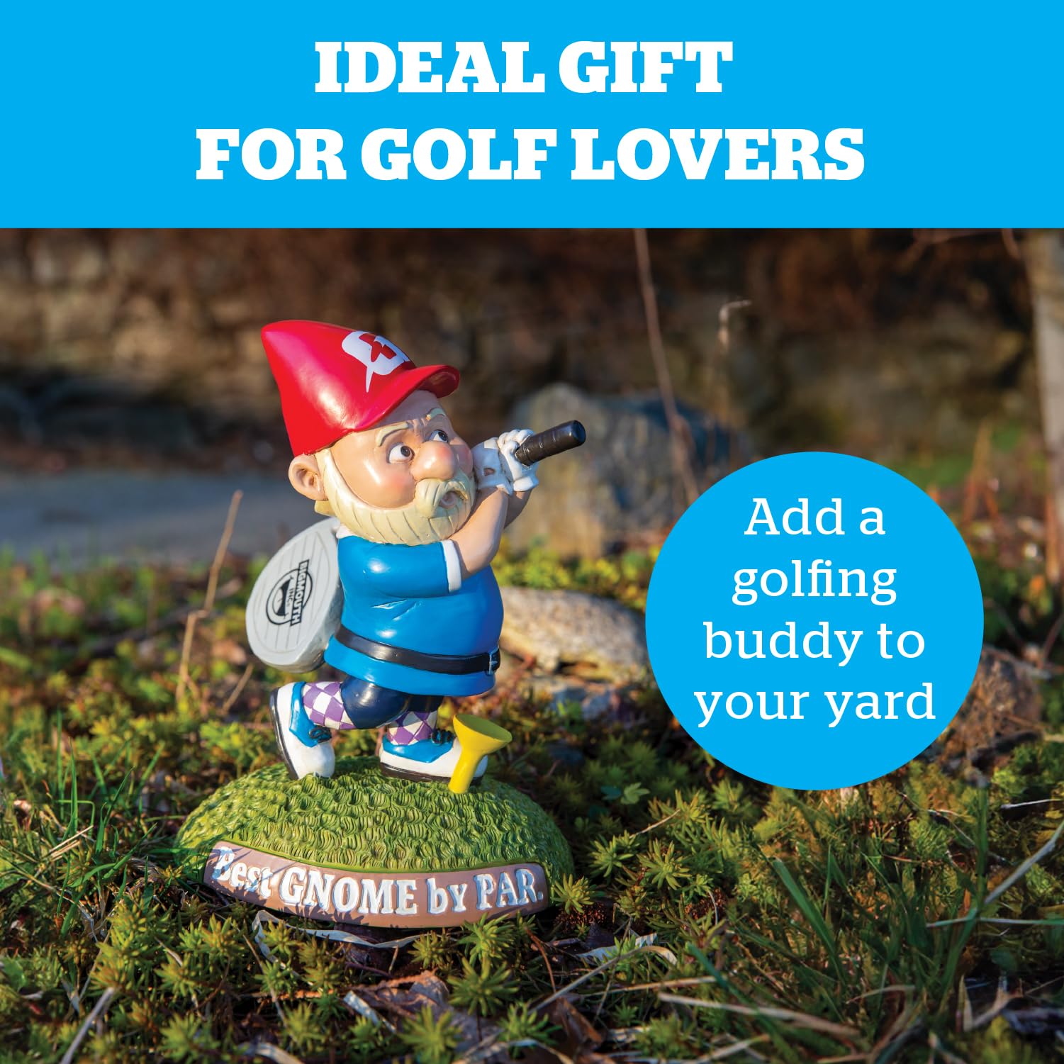 BigMouth Inc Golf-Gartenzwerg Statue – lustige Rasendekoration, Outdoor-Golf-Dekoration, witzige Hof-Ornament, einzigartiges Golf-Geschenk, Rasen- und Gartenfigur