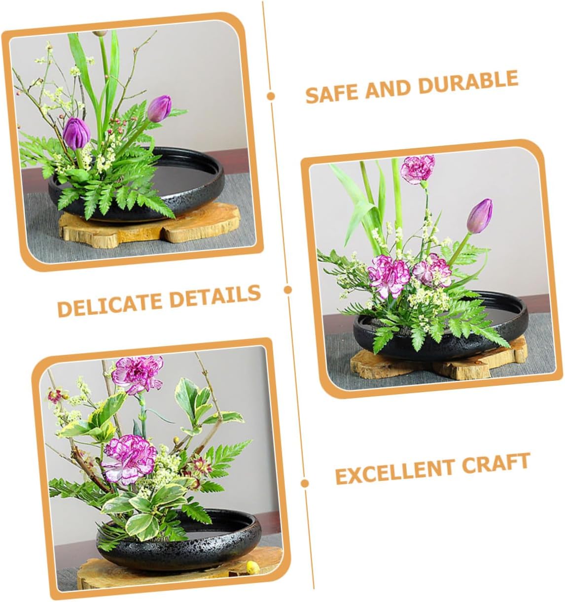 DECORNIJIA Ceramic Flower Frog with Round Base and Vase Pot Floral Arrangement Tool for Ikebana and DIY Flower Arranging Reusable Floral Frog for Home Decor and Florist Supplies