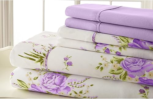 BrylaneHome Juego de sábanas florales tradicionales de 6 piezas Queen beige floral