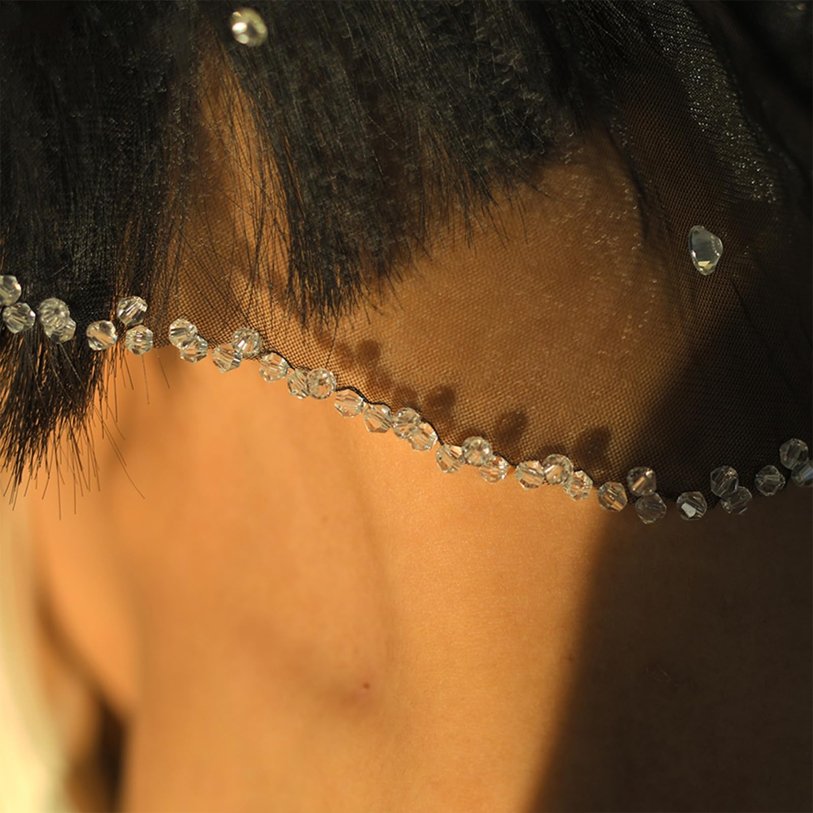 Elegante velo de boda de cristal, accesorio para el pelo con diamantes de imitación, pequeño y redondo, para despedidas de soltera, sesiones de fotos, accesorio de boda