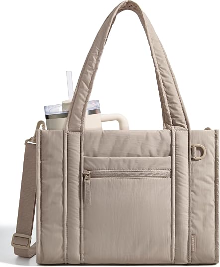 Bagsmart Women's Crossbody Boxy Tote Bag (Camel)