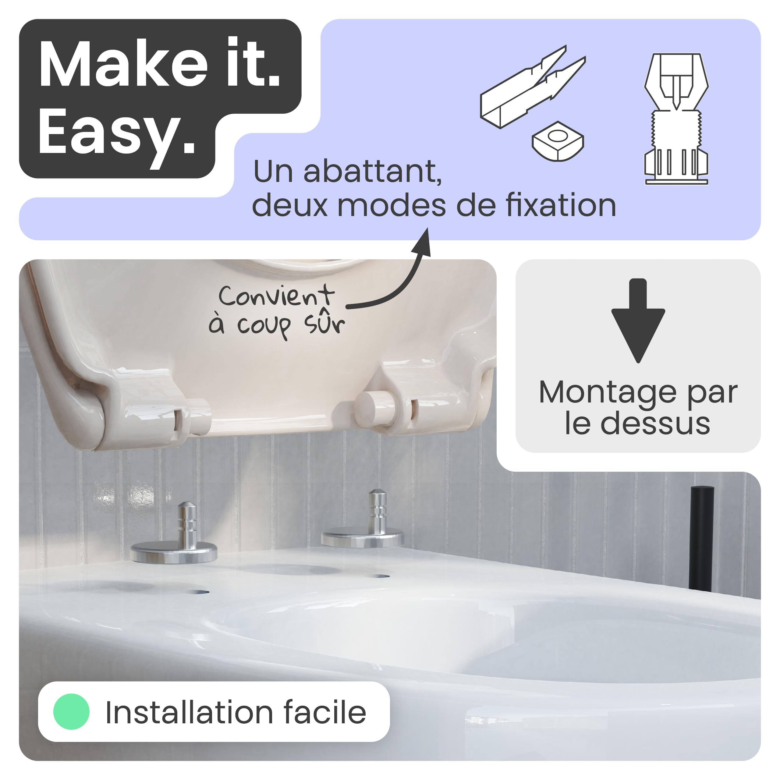 instmaier Alma | Abattant WC avec abaissement automatique | Siège de WC Bahama beige | Forme ovale | Duroplast | Lunette de WC avec Quick Release | Fabriqué en Allemagne | Stable jusqu’à 250 kg