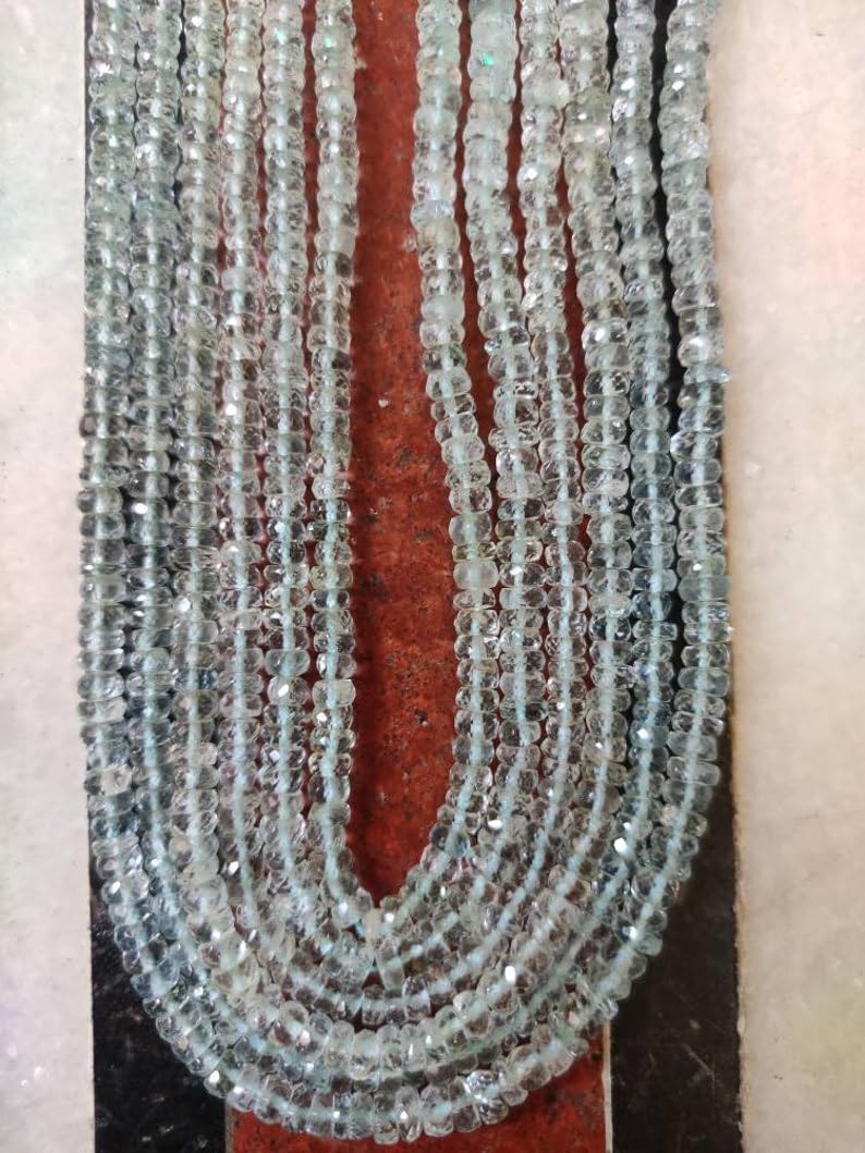 Naturalny akwamaryn okrągłe fasetowane koraliki 4,5-5 mm 33 cm długi sznurek biżuteria tworzenie kamieni szlachetnych koraliki do naszyjnika bransoletki