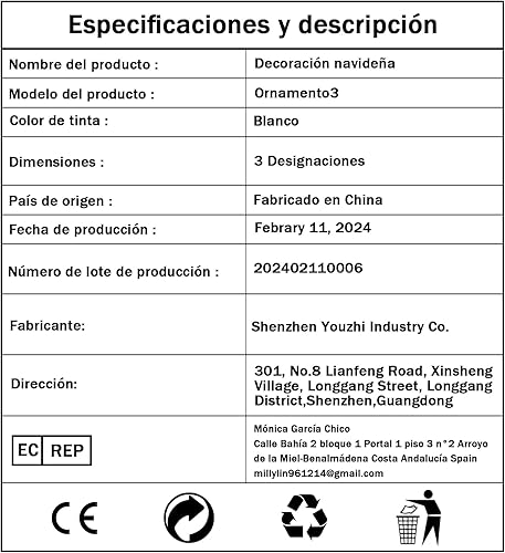 Miniatura 7 de Adornos de Navidad de renos 2021, con texto personalizable, familia de 3